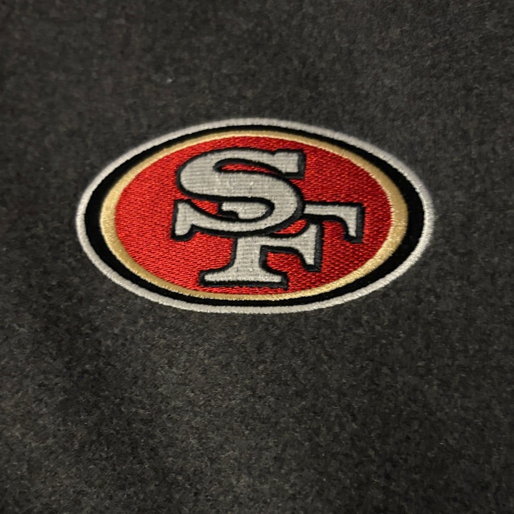 Team Apparel San Francisco 49ers Gray and Red Varsity Jacket - Picture 3 of 8